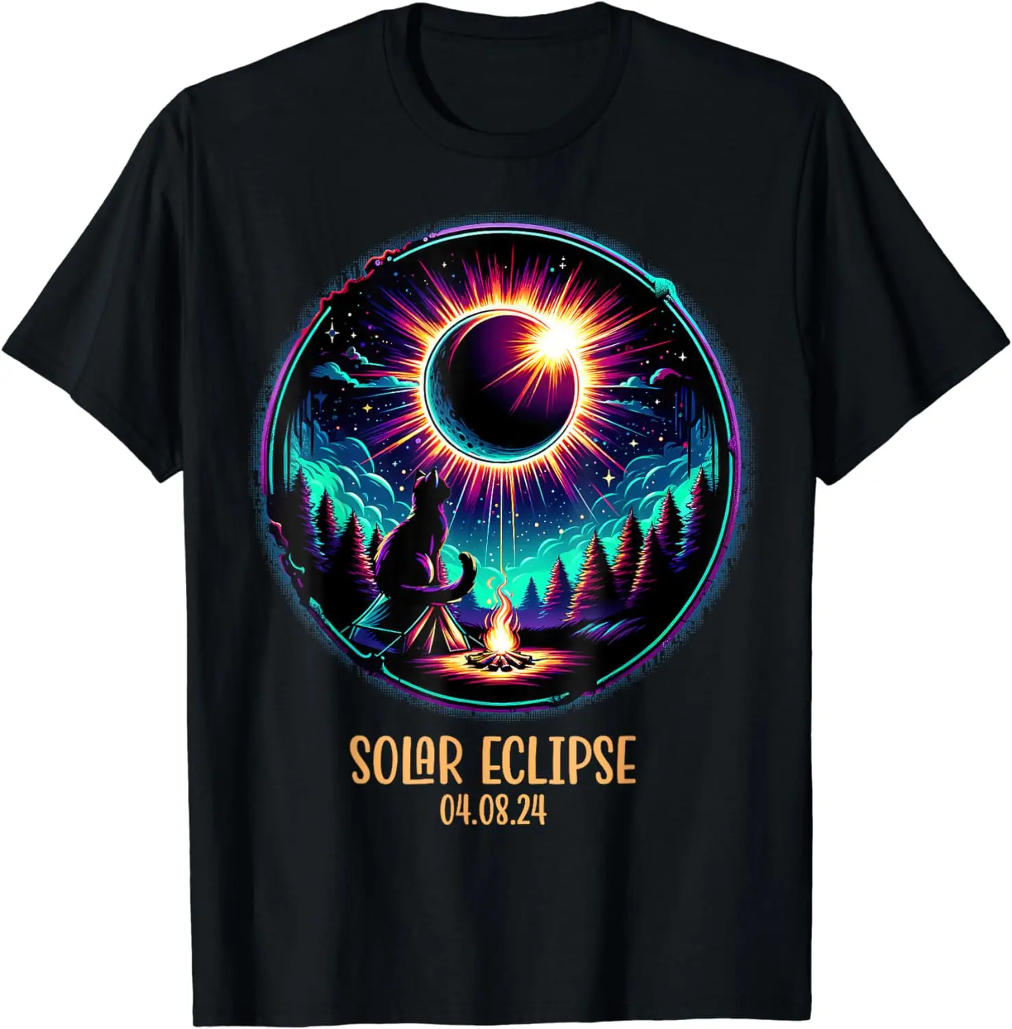

View Totality April 8 2024 Solar Eclipse Cat Lover Astronomy T-Shirt