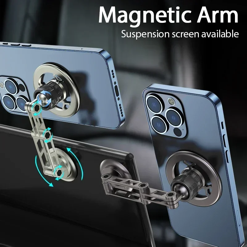 306 °   회전 금속 자기 자동차 전화 홀더 접이식 Magsafe 전화 스탠드 공기 환기 자석 마운트 모든 전화에 대한 GPS 지원