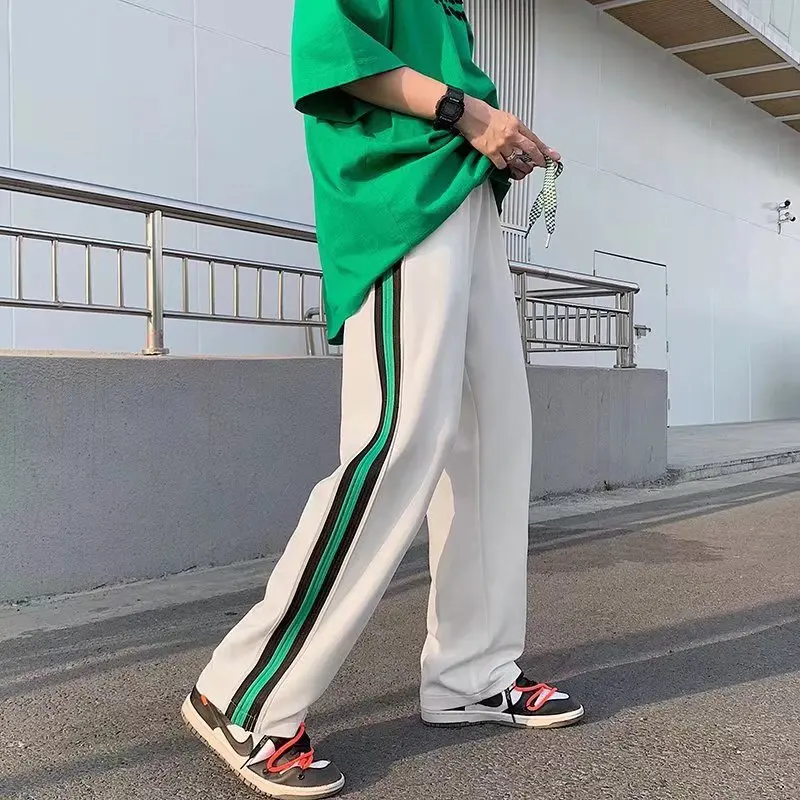 2026 Ropa Gestreifte Jogginghose für Herren, Weite Trainingshose, Tägliche Freizeithose im Koreanischen Stil, Damen-Sweatpants, Lange Hosen, Pantalon – Detail 12