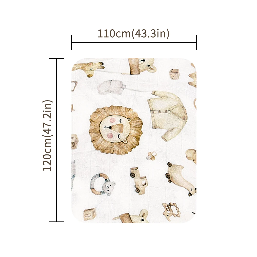 Elinfant Digital Print Muslin Swaddle Blanket Bamboo Cotton Soft Baaby Bath Towel Nursing Cover 2