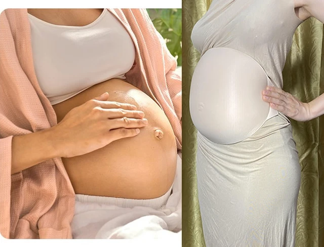 Ombelico donne incinte fake Belly stage performance puntelli finta  gravidanza cotone traspirante spugna leggera pancia finta
