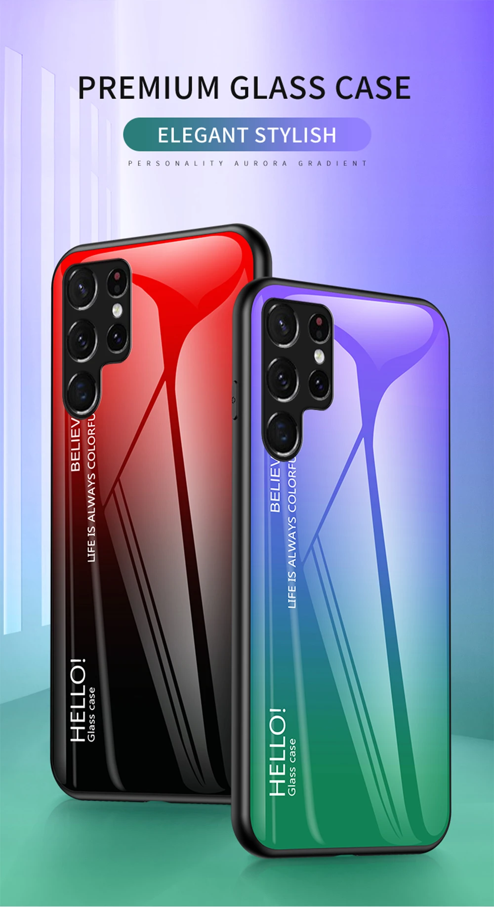 Custodia in vetro rigido DECLAREYAO S21 FE per Samsung Galaxy S22 S21 S20 Ultra S10 S9 S8 Plus Custodia sottile per Samsung _voghion.com