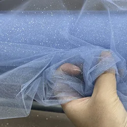 Sparkling Blue and Red Sequin Tulle Veil with Silver Accents and Pommel Skirt - 2M (Sky blue)