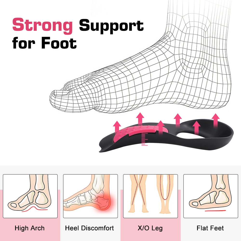 Arch Support Height Increasing Half Shoe Insoles Heel Insert Sports Shoe Pad Cushion 1.5-2cm Invisible Heighten Insole