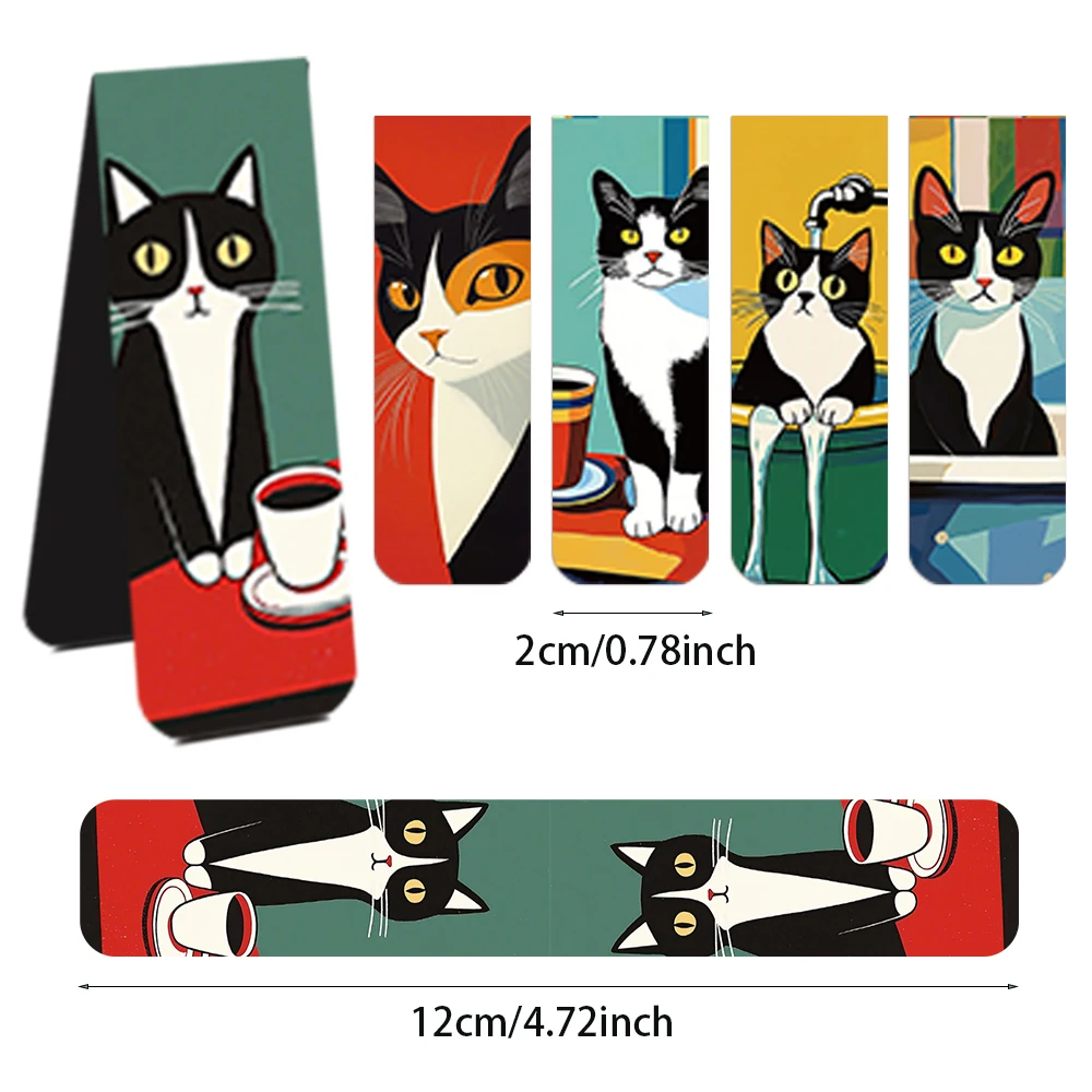 Cat Magnetic Bookmarks Student Supplies Books Interpage Decoration 5PCS
