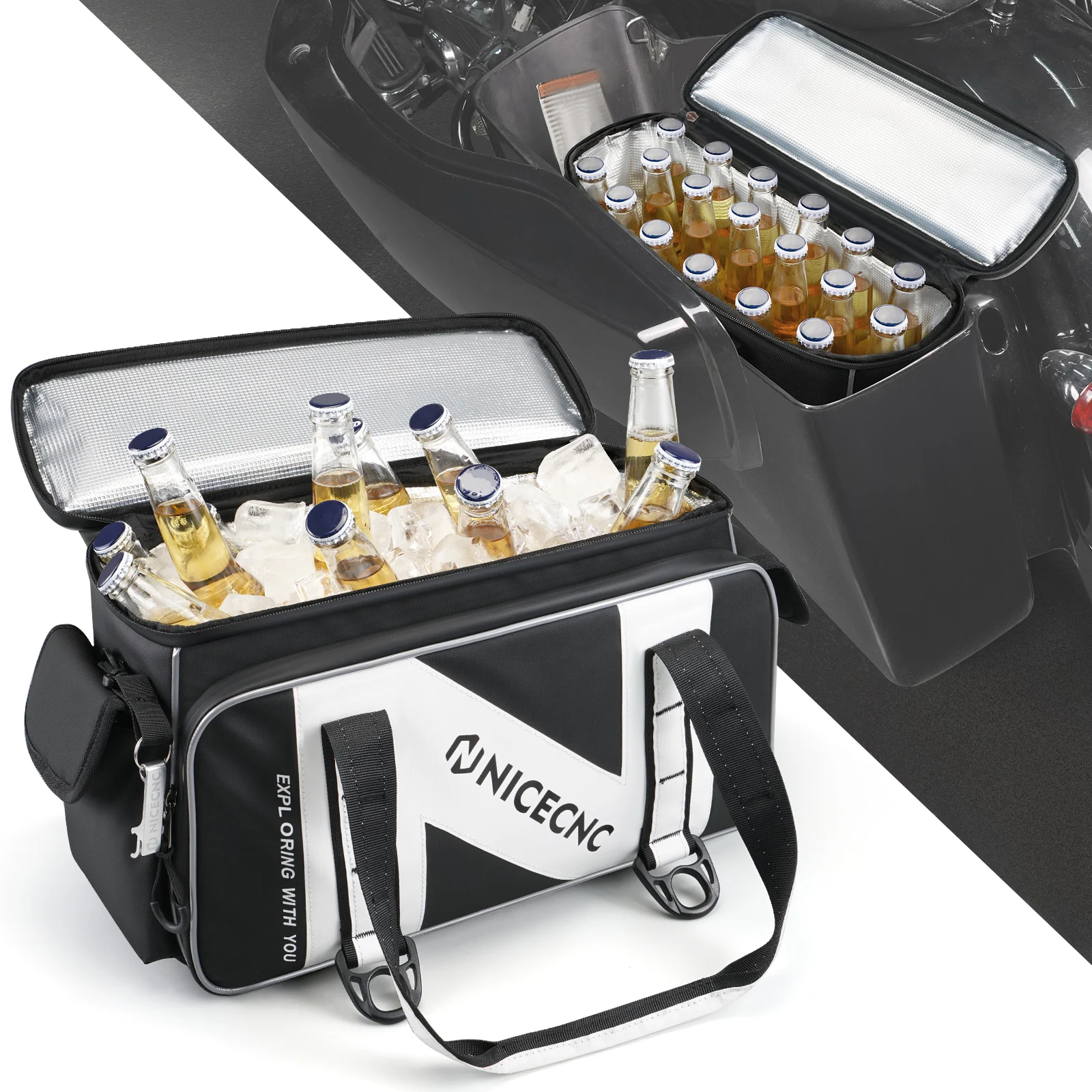 

Waterproof Motorcycle Cooler Bag Large Capacity Leakproof Outing Motorbike Top Box for Harley Touring Road King Honda BMW R1250
