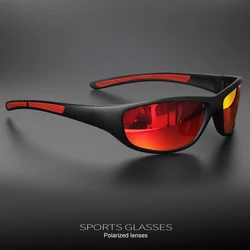 Men's Polarized UV Protection Wrap - Around Sports Sunglasses (C5 Red)