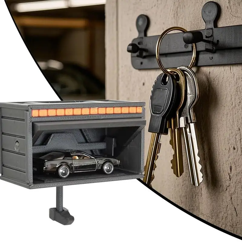 Compact Car Garage Key Holder with Opening Door - Space-saving and Durable Key Rack