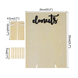 Rustic Wooden Donut Display Stand (25x35cm)