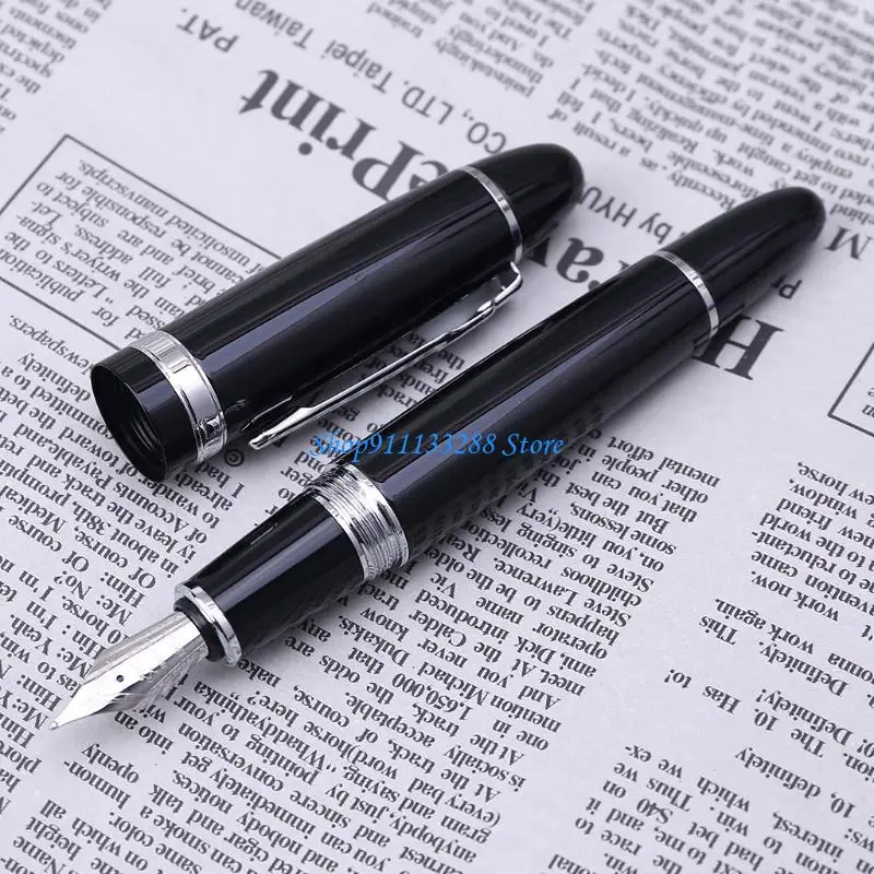 G88D New Jinhao 159 검정색과 은색 M 펜촉 만년필 두꺼운