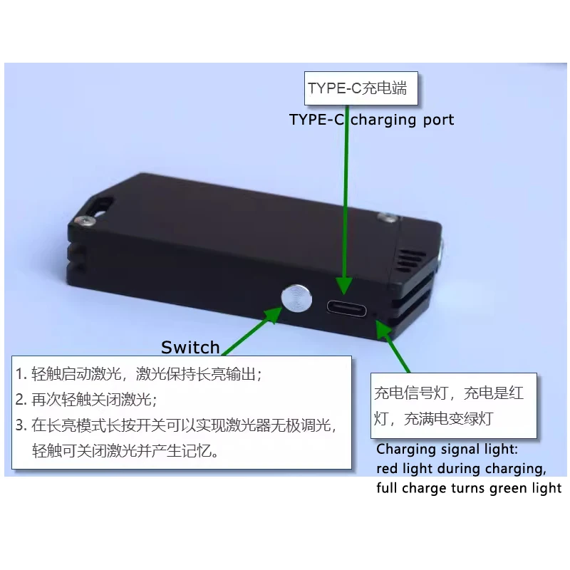 589nm 591nm 593nm Jaune Point Lumière TYPE-C Chargement Pointeur Laser Mini Indicateur 591T-10  39
