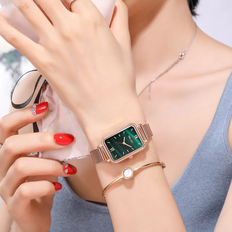 

Women Rectangle Dial Stainless Steel Watch Top Luxury Brand Ladies Fashion Dress Watch Female Casual Quartz Wristwatch Relogio
