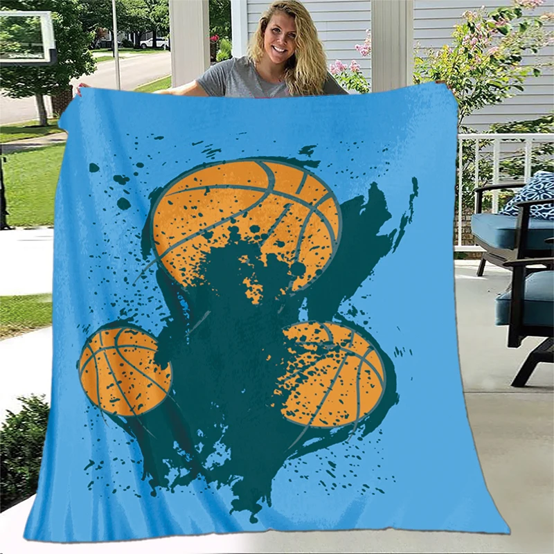 Modern Flannel Blanket Gedruckt Bettdecke Geschenk Cover Basketball Art Soft Plush Sofa Bed Throwing Cartoon Picnic Blankets