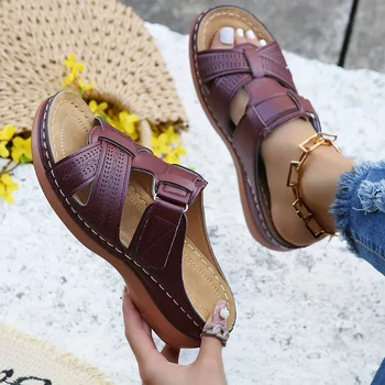 Comfortable Striped Fisherman Sandals - Arch Support, Lightweight, Open Toe - Perfect Summer Slippers for Outdoor Activities 1