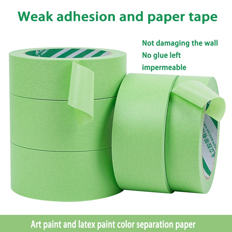 녹색 손으로 찢은 종이 테이프 및 종이 벽면 및 바닥 커버링 스프레이 페인팅 색상 분리 아트 DIY 페인팅 글쓰기 자동차 페인팅
