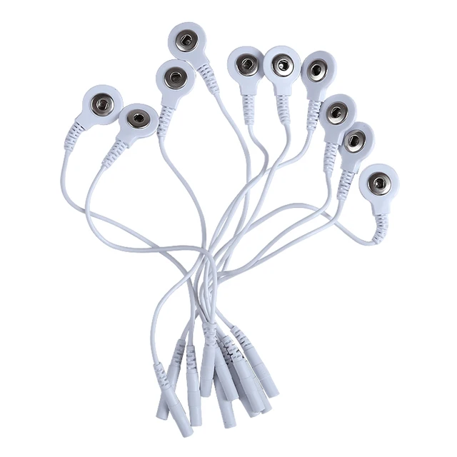Single Head Short Electrode Lead Cables Electrode Wires 2mm DChead 3.5mm Plug For TENS Massager Electrode Gloves/Pads 5