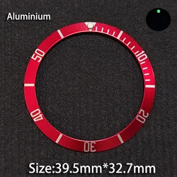 Enhanced Green Luminous Aluminum Watch Bezel - Tilted Style, 39.5mm (01)