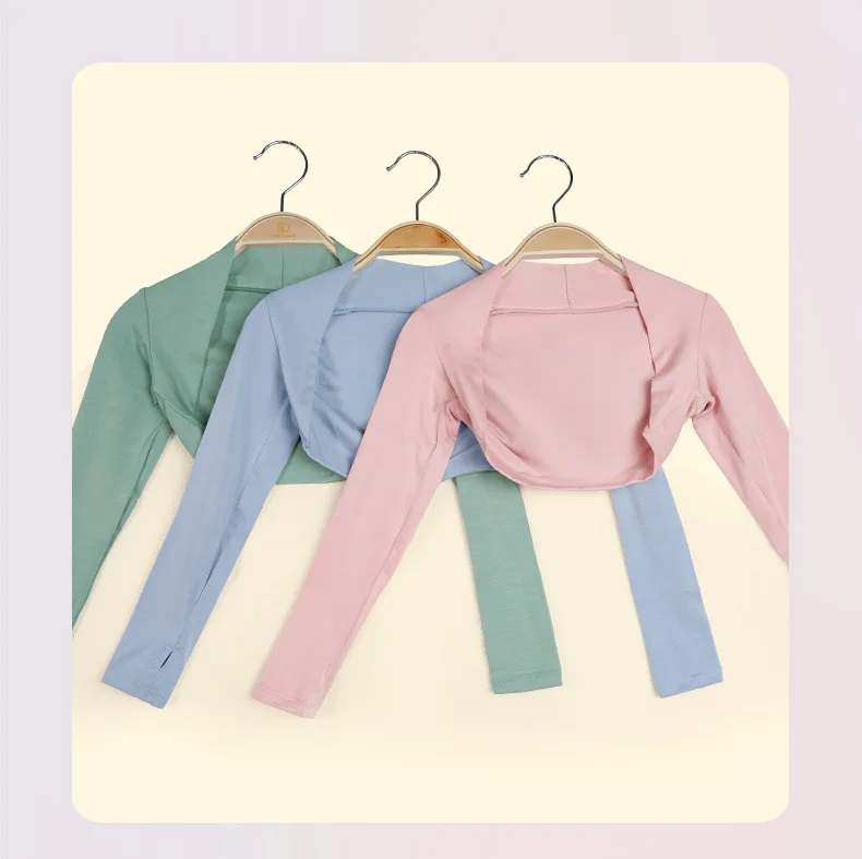 Mädchen-Ballett-Wickel-Cardigan, Schal, langärmelig, Tanz-Vertuschung für Kinder, kurze Winter-Tops, Übungskleidung, 3–14 Jahre – Detail 8