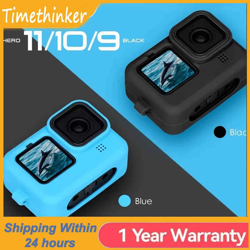 Support universel pour caméra d'action étanche blanc/noir monté sur un casque, offrant une fixation stable. Achetez un support universel pour caméra d'action - étanche, léger, compatible GoPro.