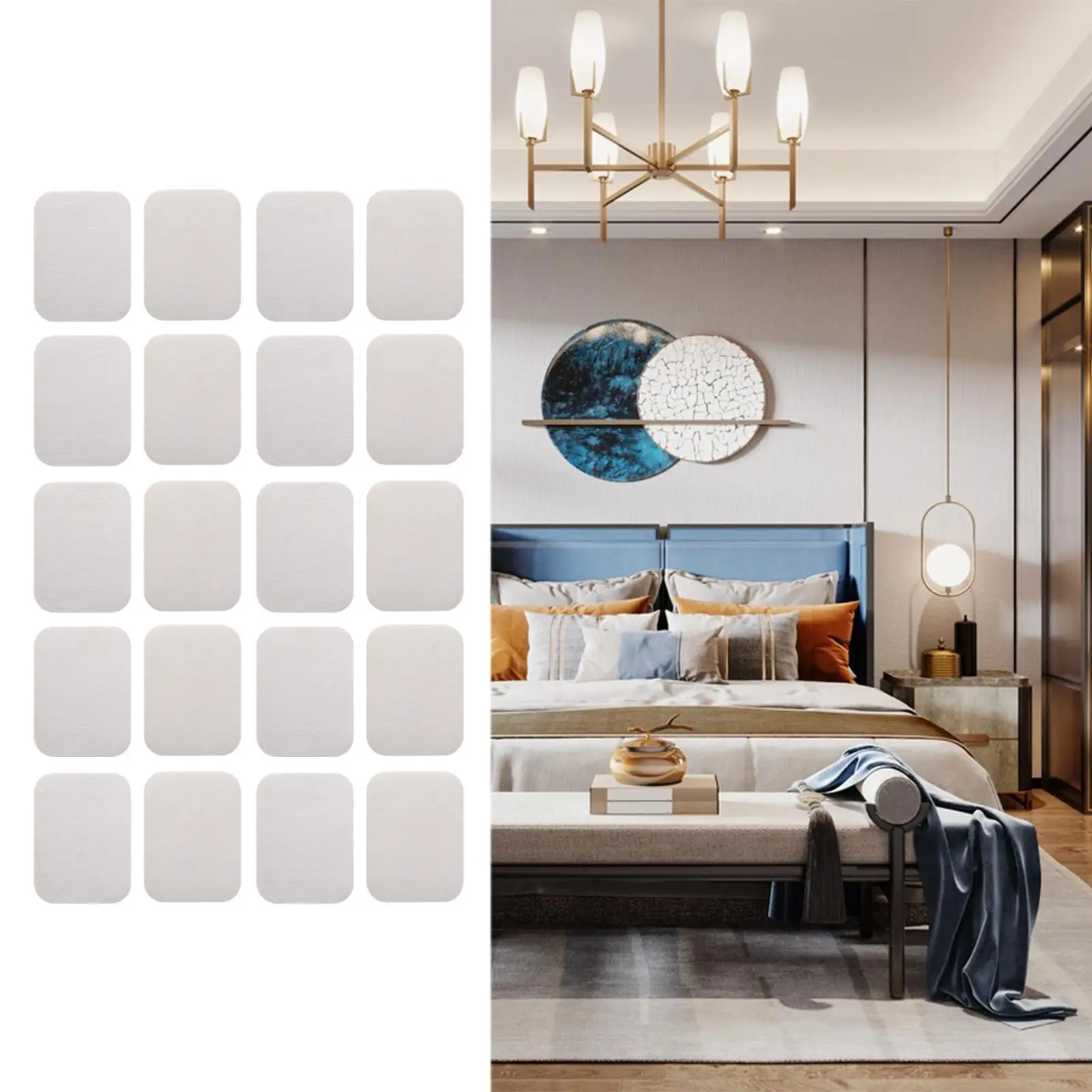 10 Pair Hook and Loop Strips with Sticky Hook and Loop Tape Back Sticky Fasten for Mats Clothing Mattresses Office Home