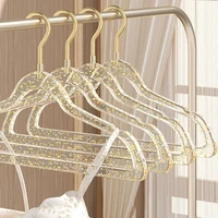 1PC Acrylic Hanger Clothing Organizer Wardrobe Pants Coat Hanger Drying Rack Transparent Gold Hook Adult Coat Hanger 2
