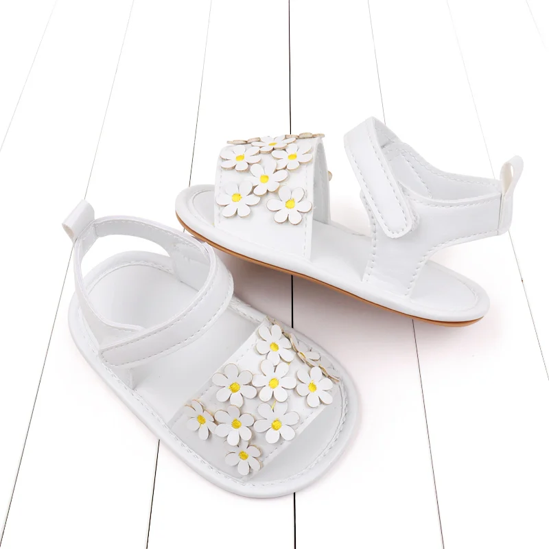 Baby Girl Shoes Cute Flowers Beautiful Sandals Summer Walking Infant Shoes 2024 New Fashion High Quality PU and TPR BHX3195 4