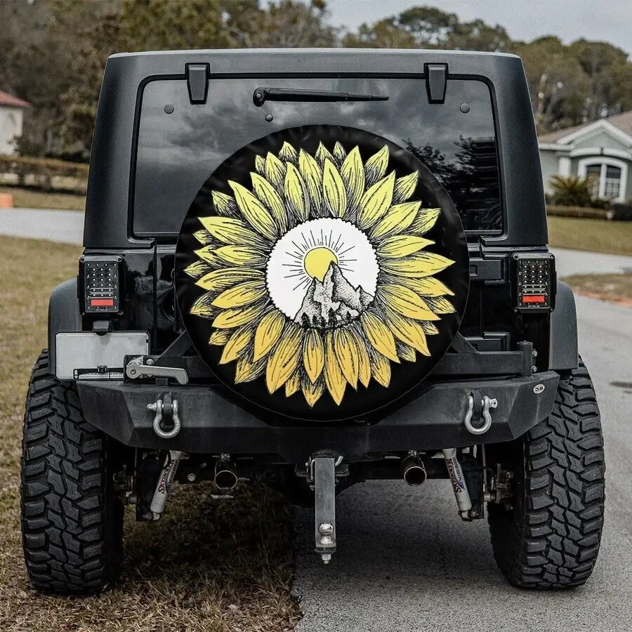 

Чехол для запасных шин Sunflower Sunrise 32 дюйма, защитный чехол для кемпинга, аксессуары в подарок