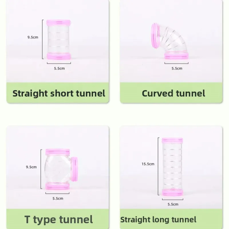 Hamster Toy Maze DIY Remodeled Cage External Tubes Tunnel Set Sports U Pipe Hamster Accessories Pipeline Supplies 5.5cm Diam