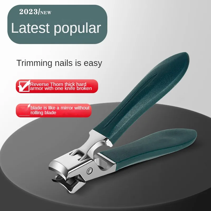 Nail Clipper Nail Clippers 1Pcs For Thick Nails Stainless Steel Wide Jaw Opening No Splash Fingernail Cutters Long Handle with Catcher
