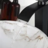 ZAPPO Round Bathroom Vessel Sink Above Counter White Porcelain Ceramic Bathroom Lavatory Vanity Vessel Sink w/Faucet Mixer 5