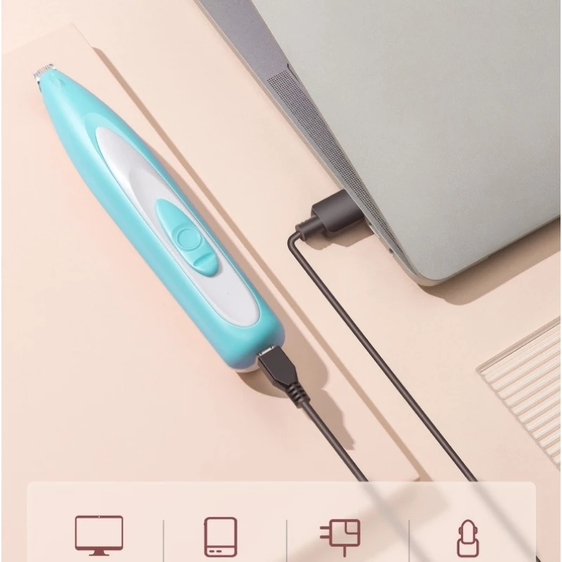 Pet Hair Trimmer Pet Dog Electric Groomer Trimmer LED Grooming Lamp Pet Cat Dog Face Foot Ear Hip Hair Paw Shaver USB Charging