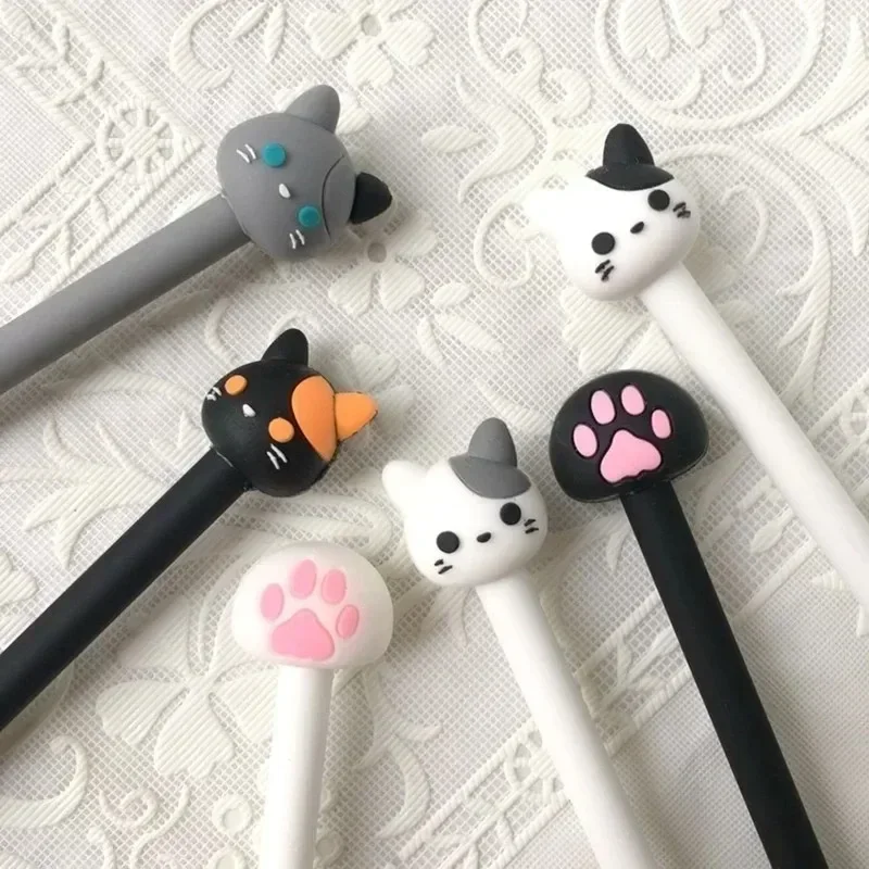 10Pcs/lot Creative Cartoon Cat Claw Neutral Pen Black Student Neutral Pens Stationery Art Writing Supplies Office Accessories