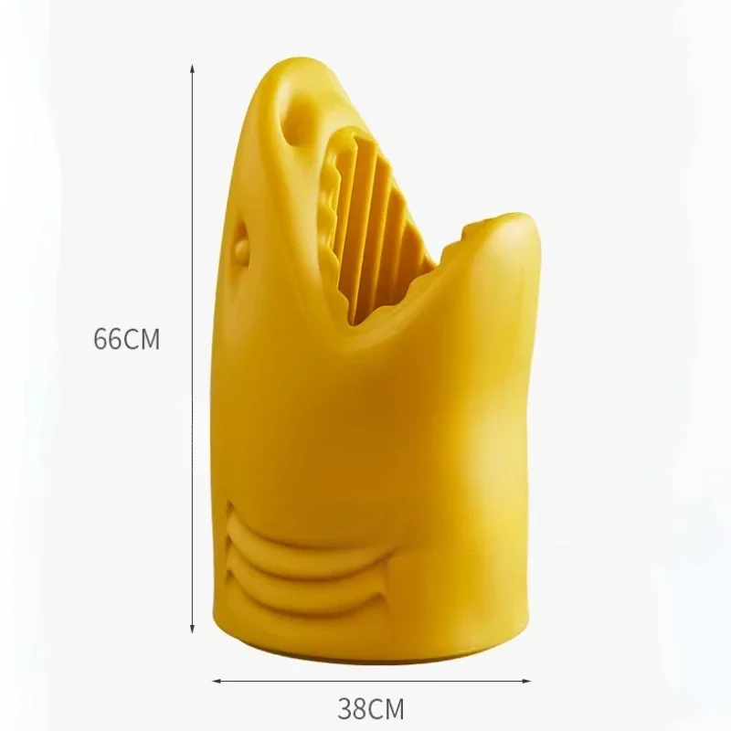 Nordic Cartoon Umbrella Stand Creative Shark Storage Bucket Modern Minimalist Door Umbrella Rack Wine Barrel 38x66cm