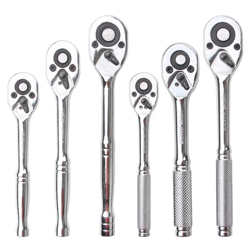 1pcs 1/4 Gourd handle knurling Quick Ratchet Wrench Automatic