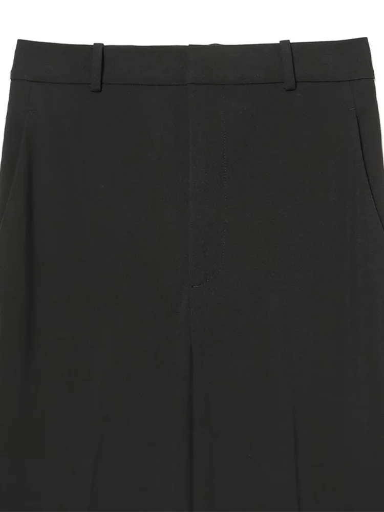 Rollkragenjacken mit seitlicher Knopfleiste, weit geschnittene Hosenanzüge für Damen, elegante, langärmlige, einreihige Jacken, Frühlings-Damen-Sets – Detail 9