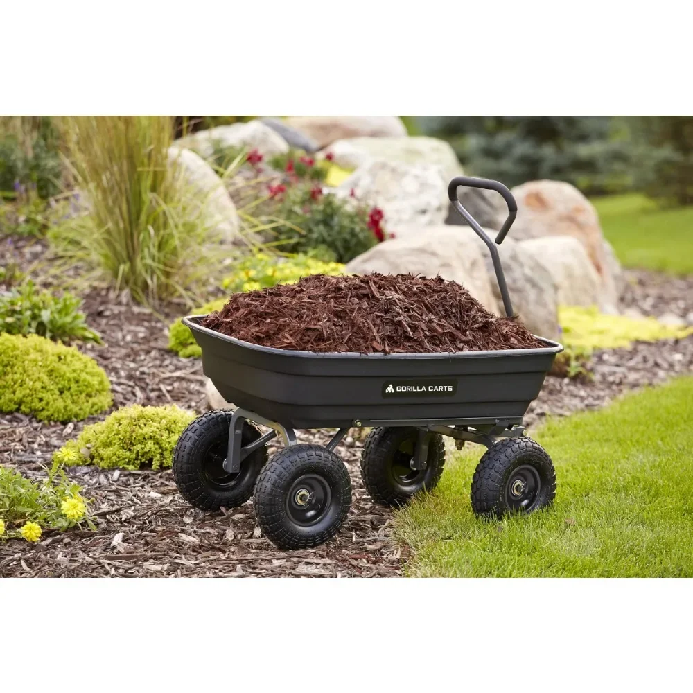 GOR4PS 600-lb. Poly Garden Dump Cart with 10" Tires