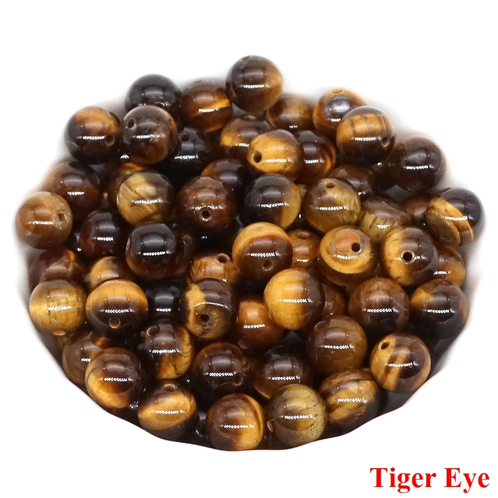 thumbnail image 1 of Cuentas de piedra natural, ojo de tigre, amatista, ágata de lava, jaspe, cuentas redondas sueltas para hacer joyas, pulseras, collares, accesorios, 1 of 5