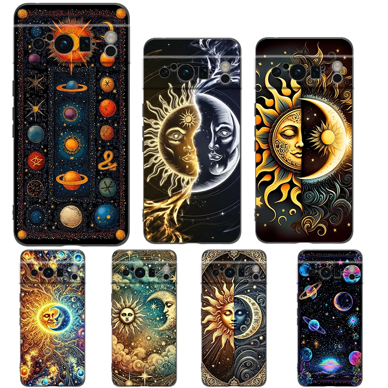Sun Moon Stars Shockproof TPU Phone Case Cover - Soft Protective Shell s Coque