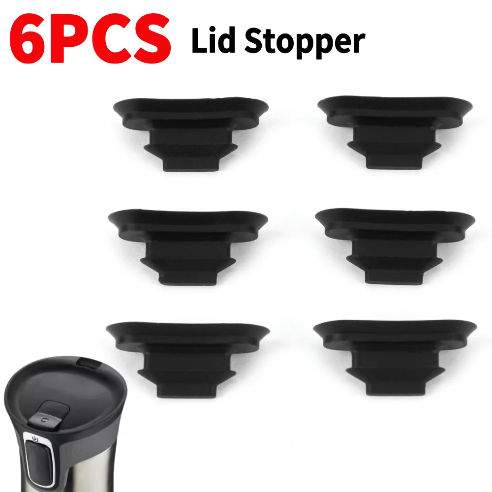 Black Lid Stopper Silicone Rubber Replacement Stopper Seal Contigo Autoseal Travel Coffee Mug Leak-Proof 6pcs