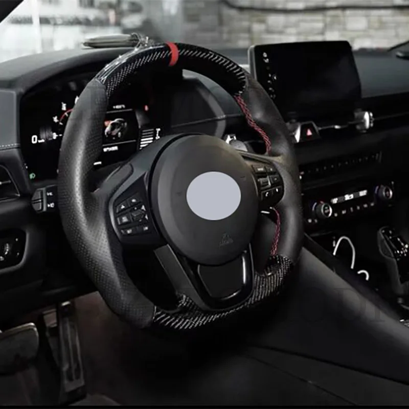 

Carbon Fiber Steering Wheel Perforated Leather For Toyota Supra A90 GR MK5 2019 2020