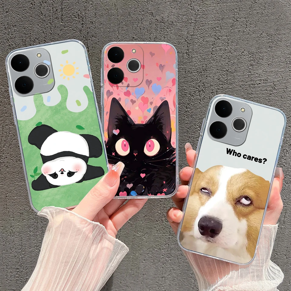 Cat Whale Anti-Fingerprint Transparent Phone Case