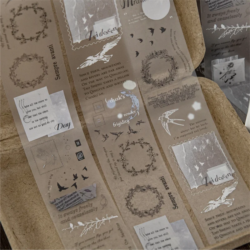 Retro Translucent Writable Journal Tape - Aesthetic Adhesive Decor