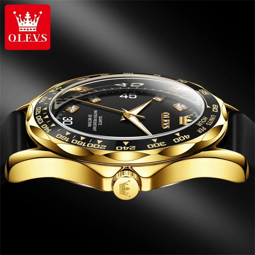 OLEVS Brand Fashion Calendar Quartz Watch Men Sports Silicone Strap Waterproof Luminous Luxury Watches Mens Relogio Masculino