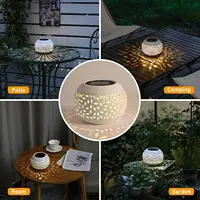 Lampe de Table solaire extérieure lampe à LED à énergie solaire évidé en métal bureau lanterne décorative Patio jardin lumière bureau lumière 5