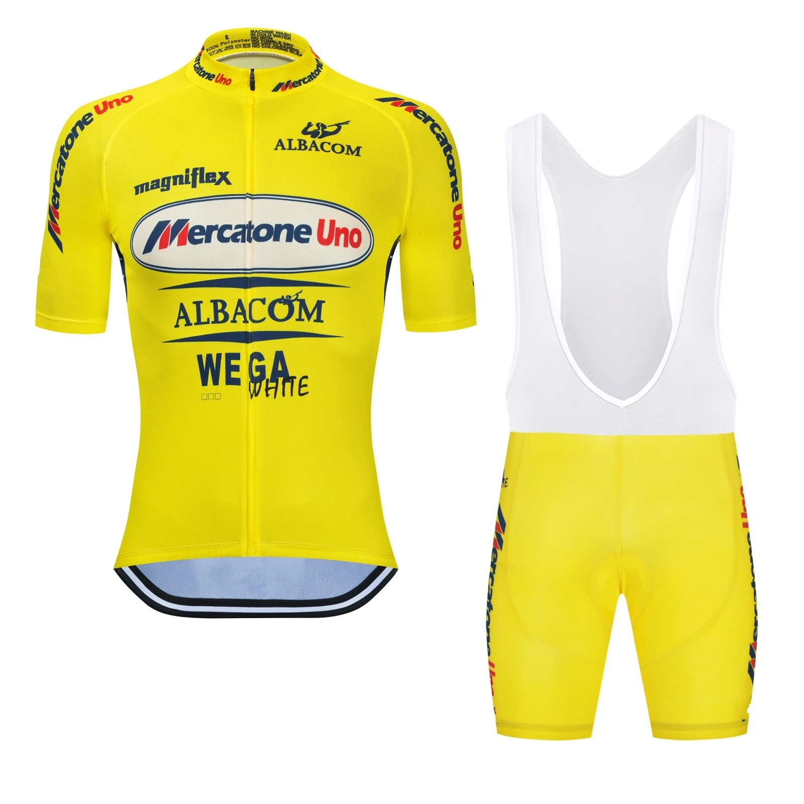 

Marco Pantani Yellow Cycling Jersey Set Retro Team Mercatone Uno Summer Breathable MTB Bike Clothing Ropa Ciclismo GEL Paddad