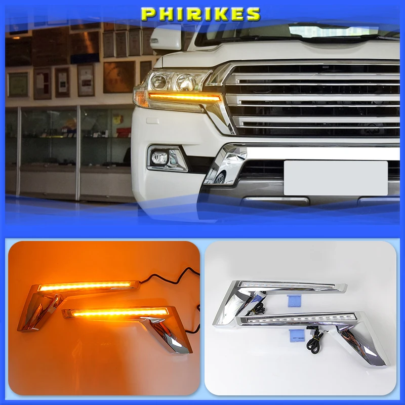 

Автомобильный светодиодный сигнальный фонарь для Land Cruiser Prado LC200 2016 2018 2019 желтый светодиодный зеркальный хромированный индикатор поворота