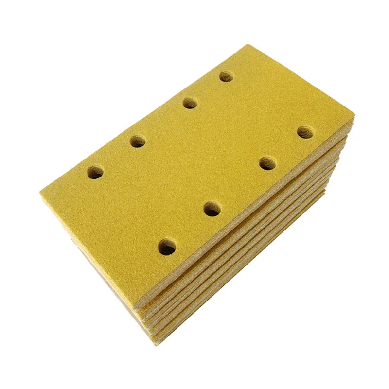 

100Pcs 95*180mm For Festool Sanders Grinder For Grinding Hook Loop Rectangular Yellow Sandpaper Flocking Sheet Self-Adhesive