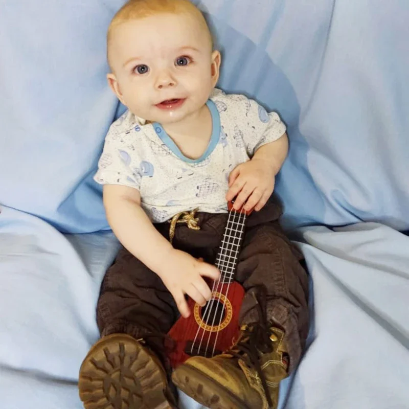 Mini Guitar 4 Strings Classical Ukulele Guitar Toy Musical Instruments for Kids Children Beginners Early Education Small Guitar 5