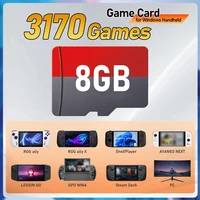 Carte de jeu Retrobat avec 3170 jeux pour ROG Ally/LEGION GO/AYANEO/OneXPlayer/Steam Deck Console de jeu portable/Windows PC pour N64 1