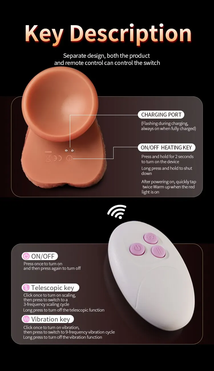 Wireless Remote Control Realistic Dildo Female Masturbation Sex Toys Adult Telescoping Vibrators Vagina Anal Vibrator for Women